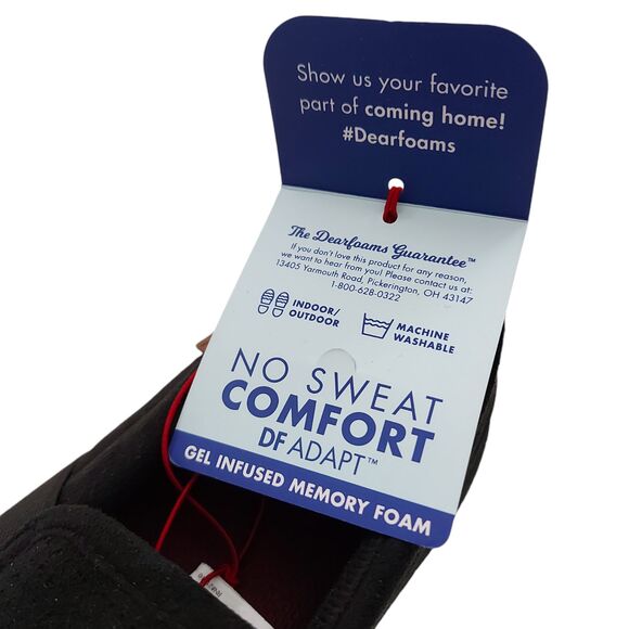 Dearfoams Clog Shoes Slippers Mens 9-10 Black Perforated Microsuede Moc Toe Cozy - Picture 9 of 12